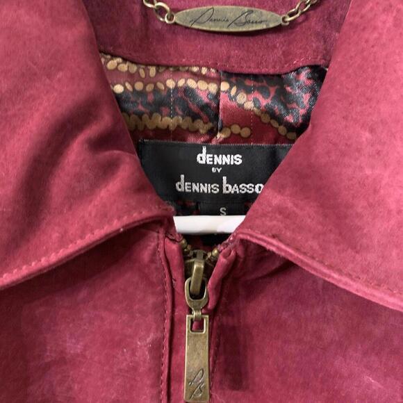 Dennis Basso Womens Sz S Red Suede Genuine Leather Jacket Classy Western Luxury - Picture 2 of 10